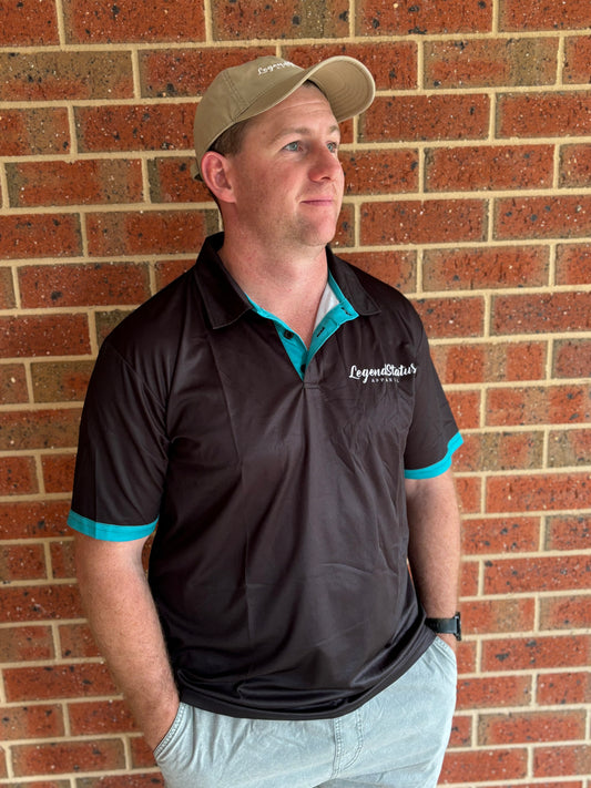 Polo shirt-Black and Mint green